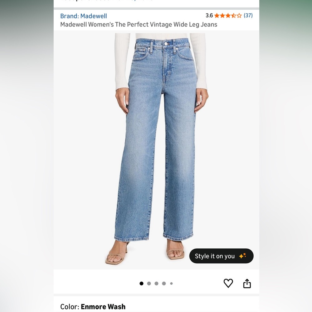 Madewell Women's The Perfect Vintage Wide Leg Jeans